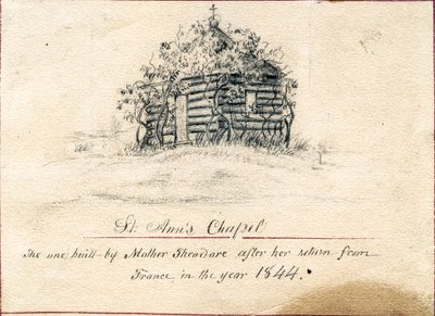 Ensimmäinen Pyhän Annin kappeli Saint Mary-of-the-Woodsin Providence Sistersin perusteella tekijältä Maurice Schnell